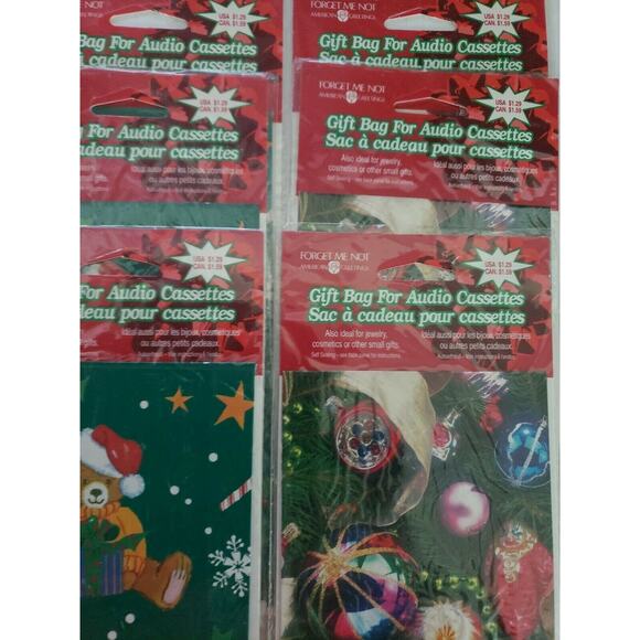 Vintage DVD/Cassette Christmas Gift Bags American Greetings Forget Me Not Lot 10 - Picture 6 of 6